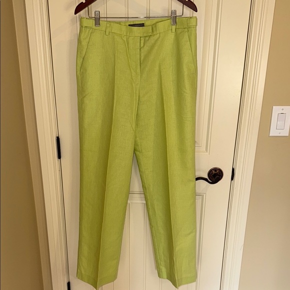 Liz Claiborne Pants Lime Green Wide Leg Linen Cotton Women’s Size 12 - Picture 1 of 13